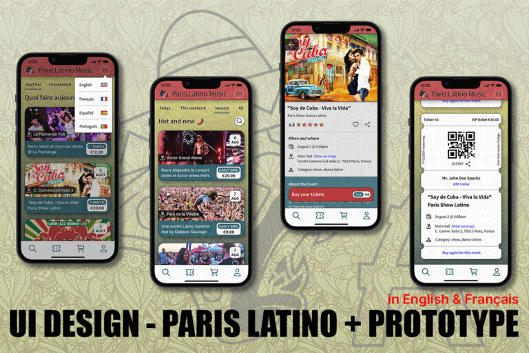 UI Design – Paris Latino Music – prototype coding in Figma